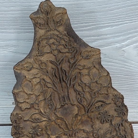 🇮🇳 India Wooden Fabric Printing Block 🇮🇳 Vintage 🇮🇳 Shesham Wood - Antique - Picture 4 of 12
